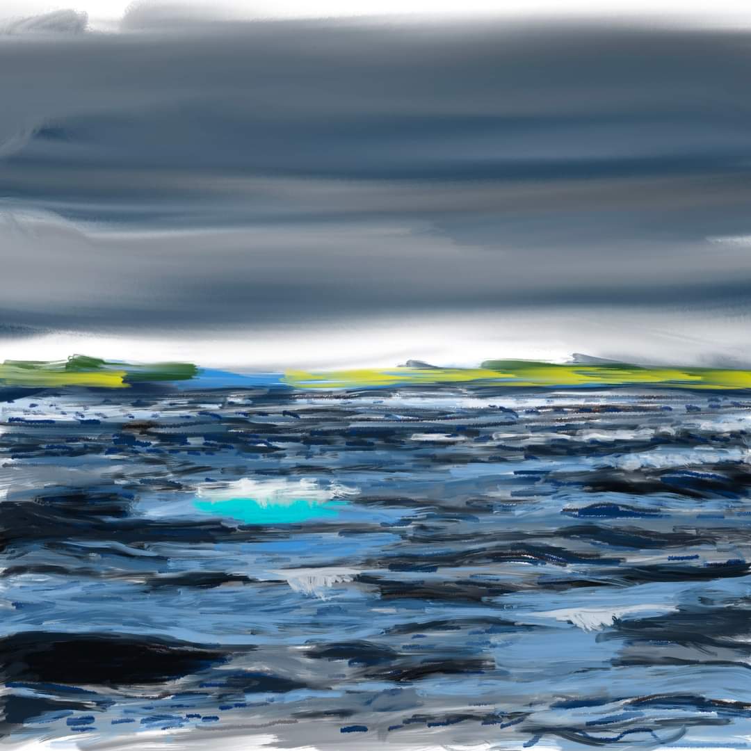 Gm! Seascape digital painting. I long to dive in the sea! #waitingforsummer
