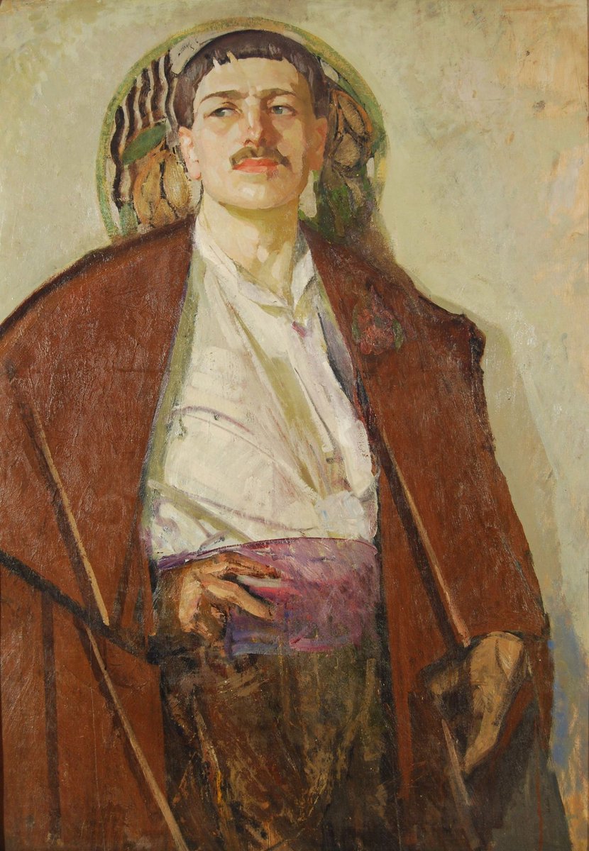 ukr_arthistory's tweet photo. Two autoportraits: Fedir Krychevsky, and Tetiana Yablonska. Master and student. He made his portrait in 1924, after war between the Ukrainian people's republic and the bolsheviks. She made it in 1946 after WW2, and year before, Krychevsky died of starvation, repressed by soviets https://t.co/bTTJUHxAPx
