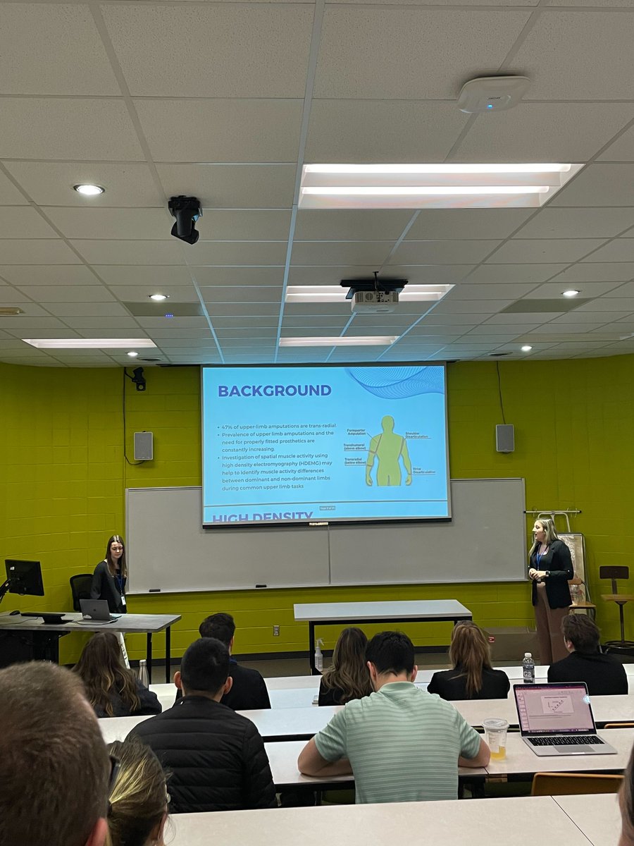 UNB_HPL's tweet photo. @UNB_HPL
Honours students Alex Irvine and Madi Melvin presenting their research in HDEMG and prosthetic function at the APES+ Conference in Moncton. Great job! #Prosthetics #Mobility #Electromyography
@KINUNB
@UNBResearch https://t.co/10w5XkGCaR