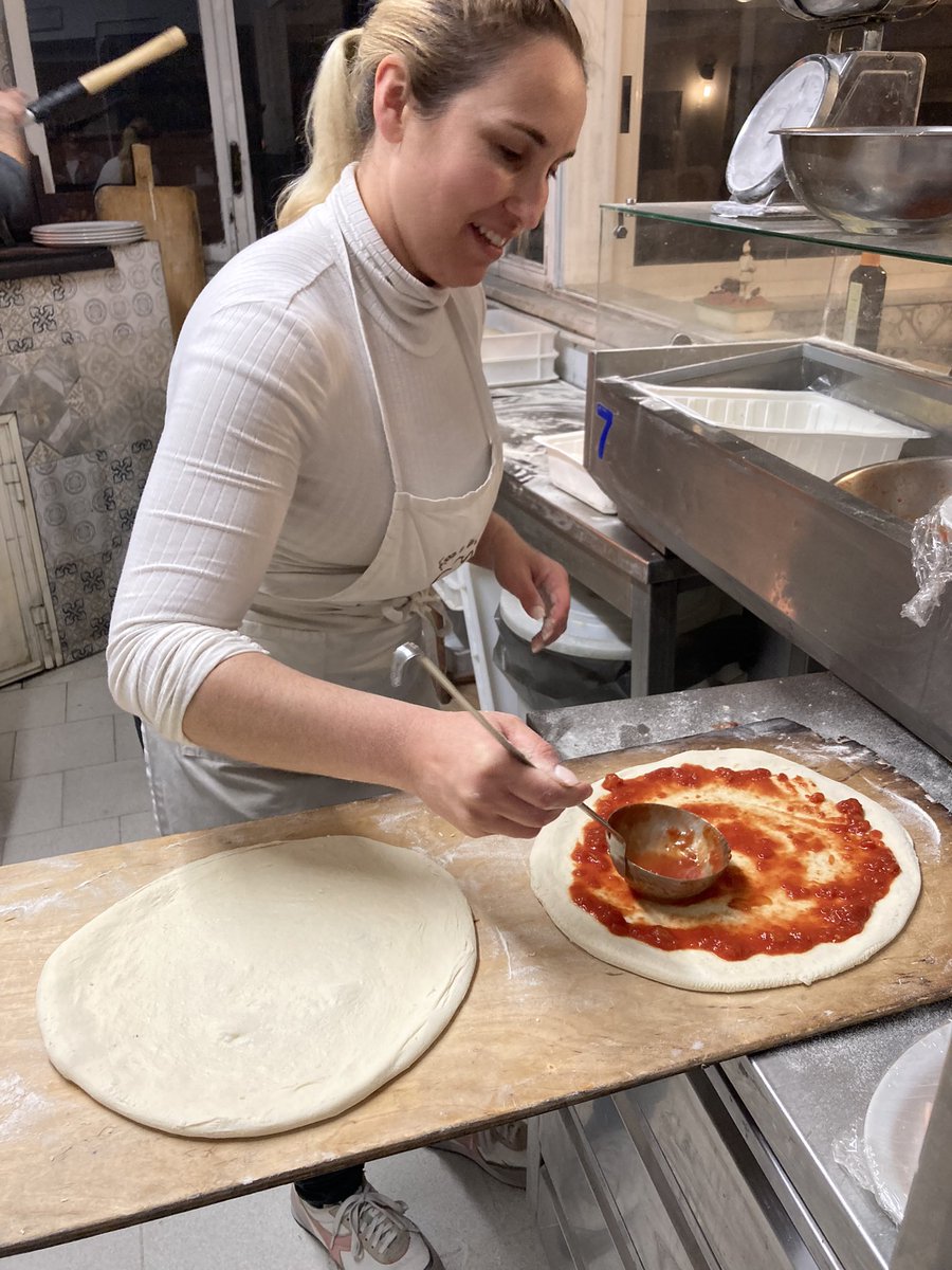 More pizza making. The dough is rested for 24 hours to make sure the yeast is fully fermented. #tirabuscio #napoli <a href="/solsch1560/">Solihull School</a> <a href="/SolSchTrips/">Solihull School Trips</a>