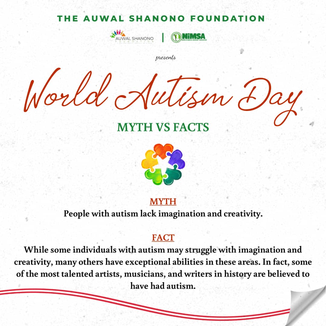 asf_nimsa's tweet photo. Today, the Auwal Shanono foundation is putting people with autism first. These are some fact that makes autistic people special amongst us.
#NIMSA
#AuwalShanono
#WorldAutismDay 
#WorldAutismAwarenessDay 
#WHO https://t.co/y9jjBbiBf5