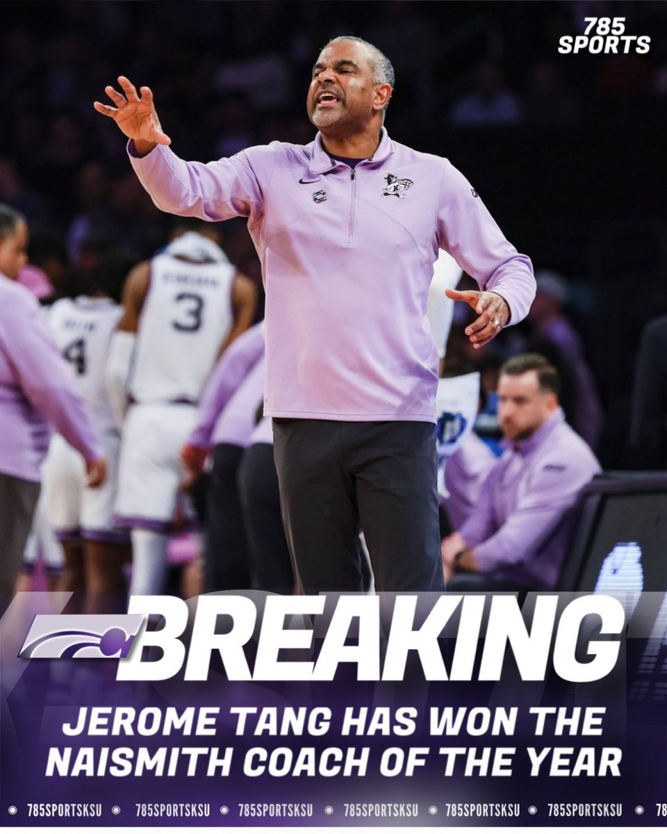 Ctcantu's tweet photo. Never had a doubt in my mind that he would win this! So we’ll deserved and I think anyone in this whole country wouldn’t disagree with this choice @CoachJTang 💜🤍#coachtang #KStateMBB #kstate #ksuwildcats #EMAW #coachoftheyear https://t.co/CI7FqC9wpT