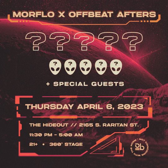offbeatmvmt's tweet photo. MORFLO 4.6.23 AFTERS TICKET GIVEAWAY

Winner receives four (4) guest list spots for the sold out show. 

Rules:
1. Retweet &amp; like this tweet
2. Tag 3 friends in comments 
3. Must be following @offbeatmvmt 

Ends Wednesday 4/5 https://t.co/BFv58x3NmV