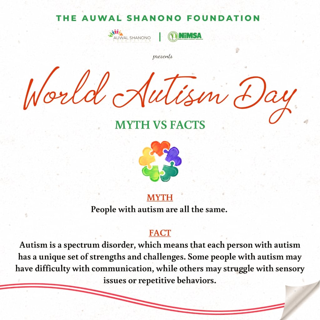 asf_nimsa's tweet photo. Today, the Auwal Shanono foundation is putting people with autism first. These are some fact that makes autistic people special amongst us.
#NIMSA
#AuwalShanono
#WorldAutismDay 
#WorldAutismAwarenessDay 
#WHO https://t.co/y9jjBbiBf5