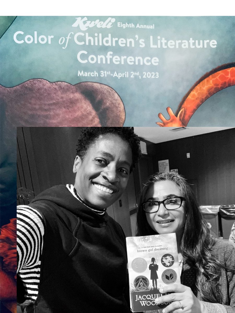 Mitu_B_Malhotra's tweet photo. When a legend like @JackieWoodson generously takes a selfie for you! Thank you @JackieWoodson for affirming “no one can tell your story the way you need to write it.”
Keynote @kwelijournal for #Kweli23
#RepresentationMatters
#vcfawcya
#bipocauthors @diversebooks https://t.co/nLOMZRMHSZ