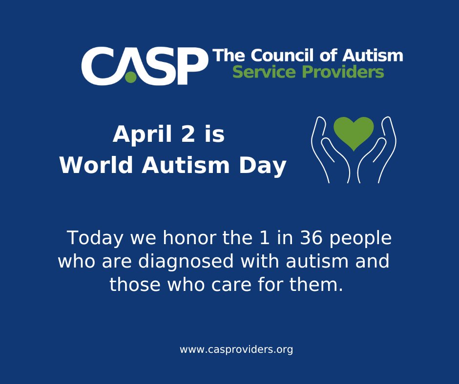 CASProviders's tweet photo. The CDC now estimates that 1 in 36 children are diagnosed with an autism spectrum disorder. CASP serves as a force for change, providing information, delivering education, and promoting standards that enhance quality in the services that autistic people receive. https://t.co/L6Ghng977c
