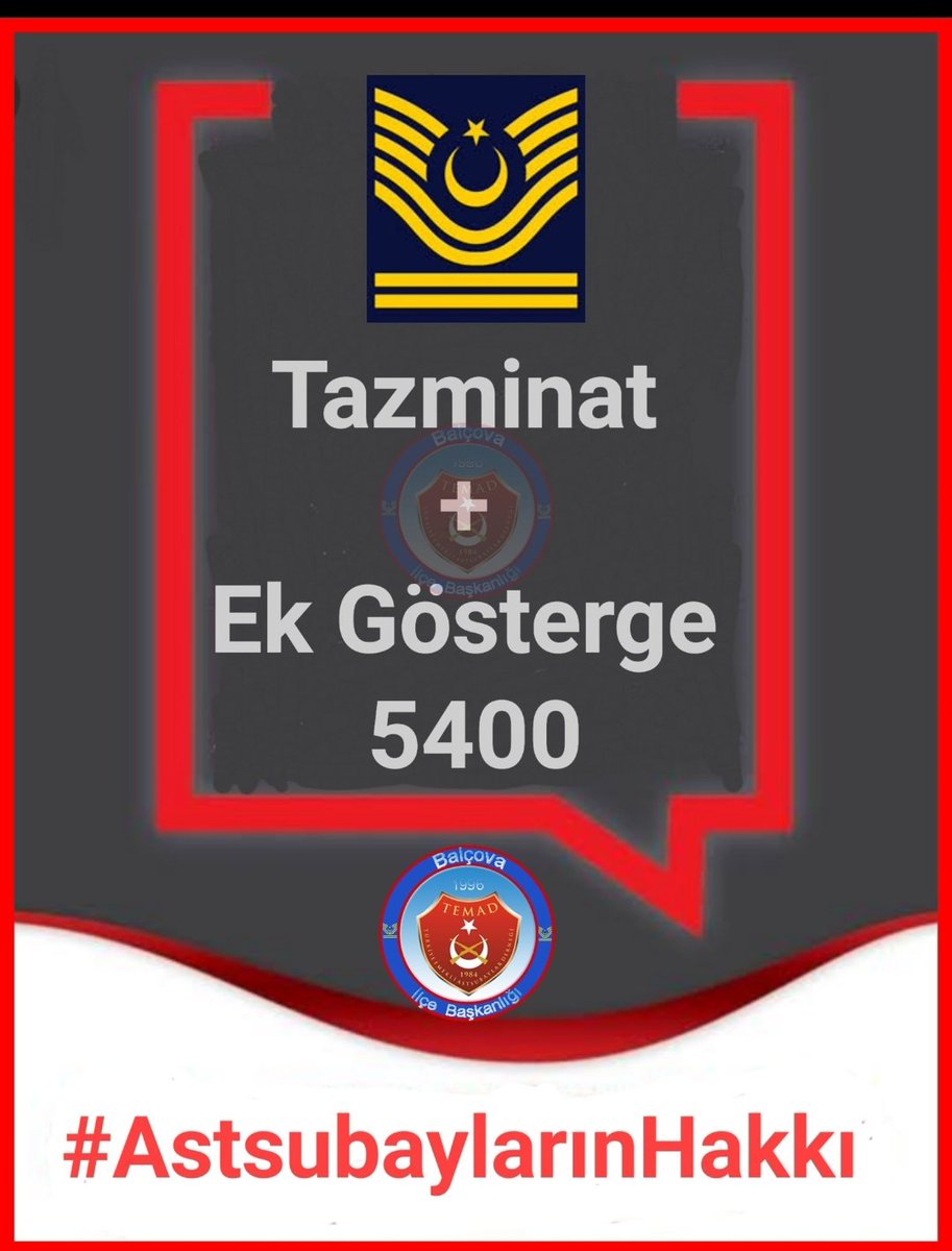 MahmutT26834338's tweet photo. #BirlikteGüçlüyüz
Astsubayların bu haklı isteği karşılık bulmalı, 
@RTErdogan
@NureddinNebati
@suleymansoylu
@tcsavunma
@kilicdarogluk
@mustafaelitas
@fuatoktay
@AhmetAYDIN_02
@HMBakanligi
@meral_aksener
@DurgenHamza
@temadankara https://t.co/BZ2N86wyKs