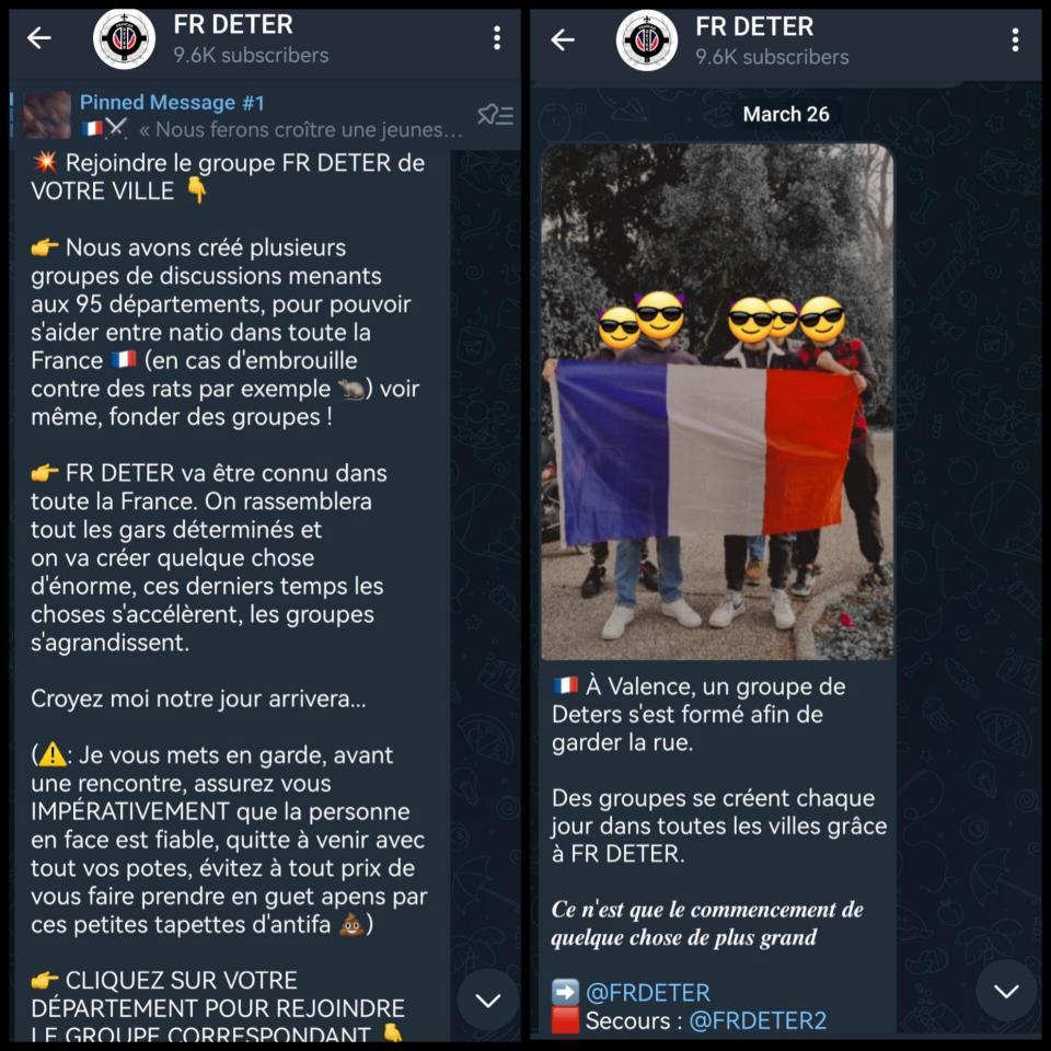 ACAV161's tweet image. ⚠️ Certains des membres présents dans les groupes #FRDeterGate ont monté une section à Valence.