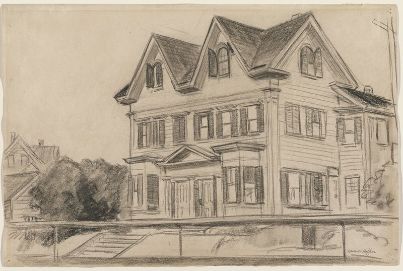 Edward Hopper, Double House, Gloucester, c. 1923-1928 #minneapolisinstituteofart #printsanddrawings collections.artsmia.org/art/8155/