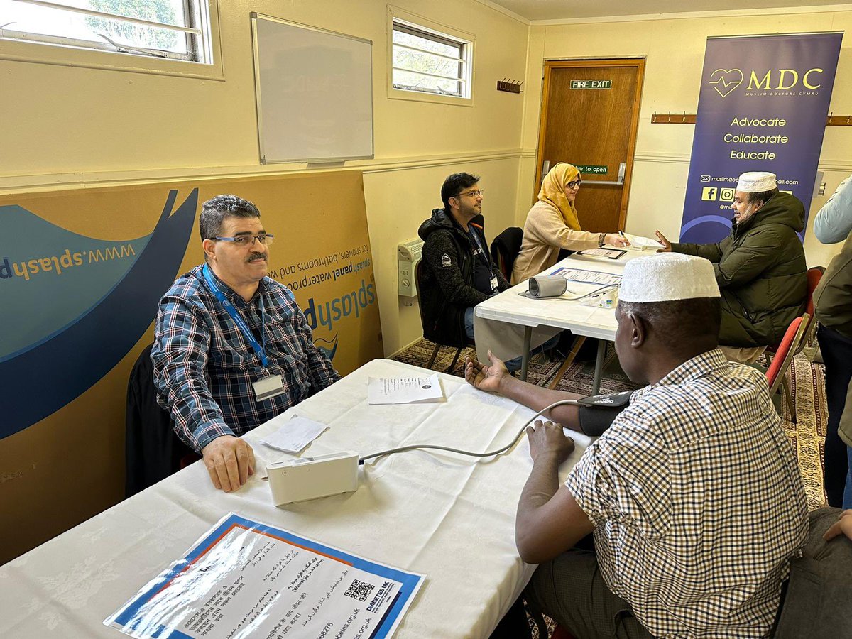 Today, another hub of Healthy Ramadan Cymru took place @ Jalalia Mosque in #Cardiff. This campaign done by <a href="/muslimdoccymru/">Muslim Doctors Cymru</a> and partners should be a step in the right direction of raising awareness on health issues in the BAME community. <a href="/DiabetesUKCymru/">Diabetes UK Cymru</a> <a href="/MuslimWales/">Muslim Council Wales</a> #Ramadan2023