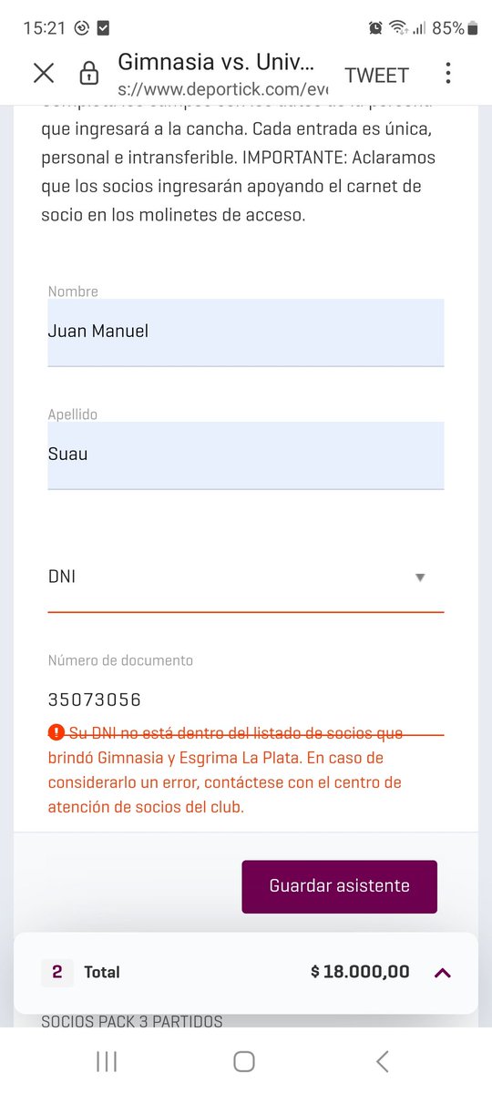 #GELP <a href="/gimnasiaoficial/">Club de Gimnasia y Esgrima La Plata</a> tengo el pago de la cuota por medio de débito automático. No puede ser que no pueda sacar mi entrada