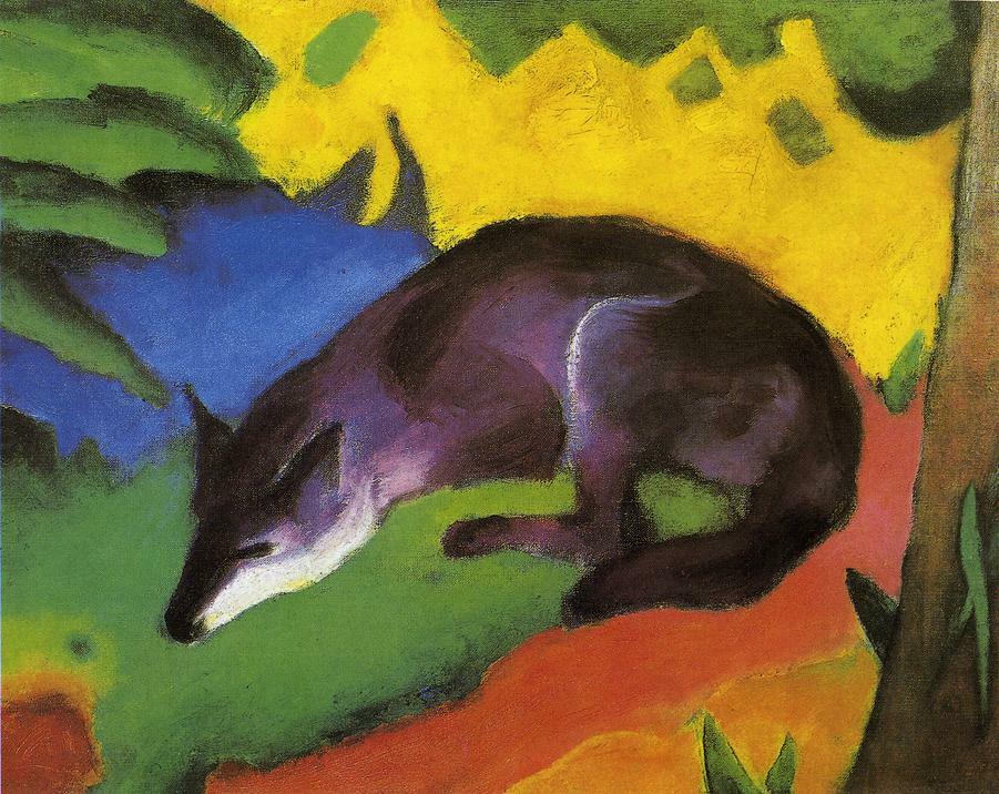 Blue Fox, 1911 #expressionism #franzmarc wikiart.org/en/franz-marc/…