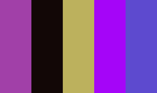 palette_gen's tweet photo. Epics 
 #a140a8 #120706 #bcb15d #a505f8 #5d4acf https://t.co/KNkOHv95RE