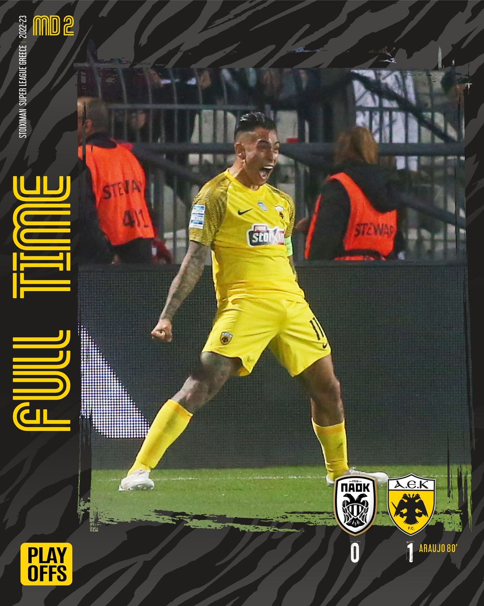 AEK_FC_OFFICIAL's tweet photo. Λήξη του αγώνα: ΠΑΟΚ – ΑΕΚ 0-1! Κόντρα σε όλους και σε όλα η ΑΕΚ παίρνει μια μεγάλη νίκη και επιστρέφει στην κορυφή της βαθμολογίας!
#paokaek #aekfc #aekfcseason2022_23 #slgr https://t.co/ydnSOXCJAM
