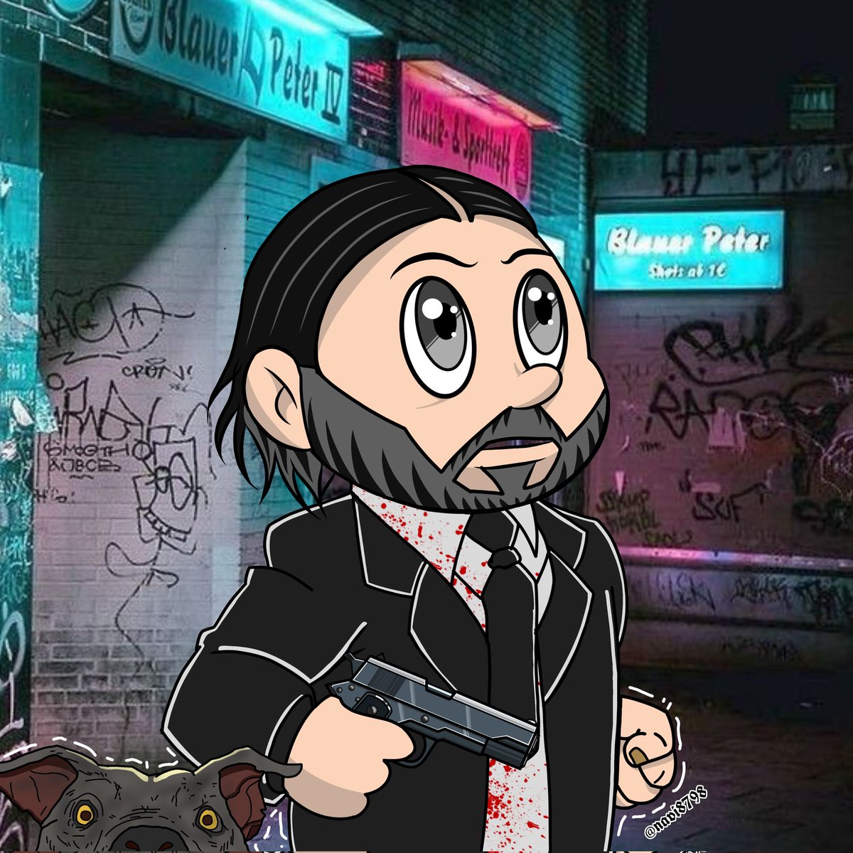 navi8798's tweet photo. My 1st entry inspire of john wick
@NFTMoonWorld
#MoonWorldDesignBattle
@PrincesXRP
@ADIOSCLARO
@ShaRey87359318 https://t.co/0StuWeGn63