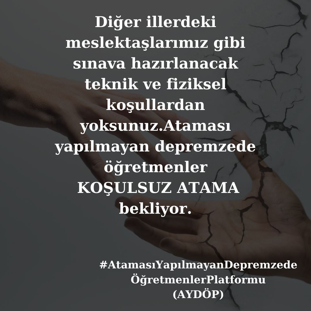 EsmaPemik's tweet photo. Bu zor günlerde devletimizin yanımızda olmasını istiyoruz çünkü kpss sürecinde şartlar diğer illerde ki rakiplerimizle aynı değil 
#AfetzedeÖğretmeniŞartsızAta https://t.co/i7j6FbrPYE