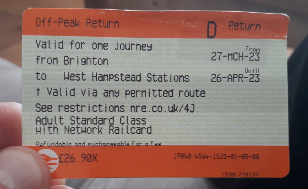 RootsMusicLover's tweet photo. Hello @TLRailUK ... Travelling tomorrow (Monday) how early can I use the ticket from Brighton to West Hampstead? https://t.co/Ra6uAeYU9E