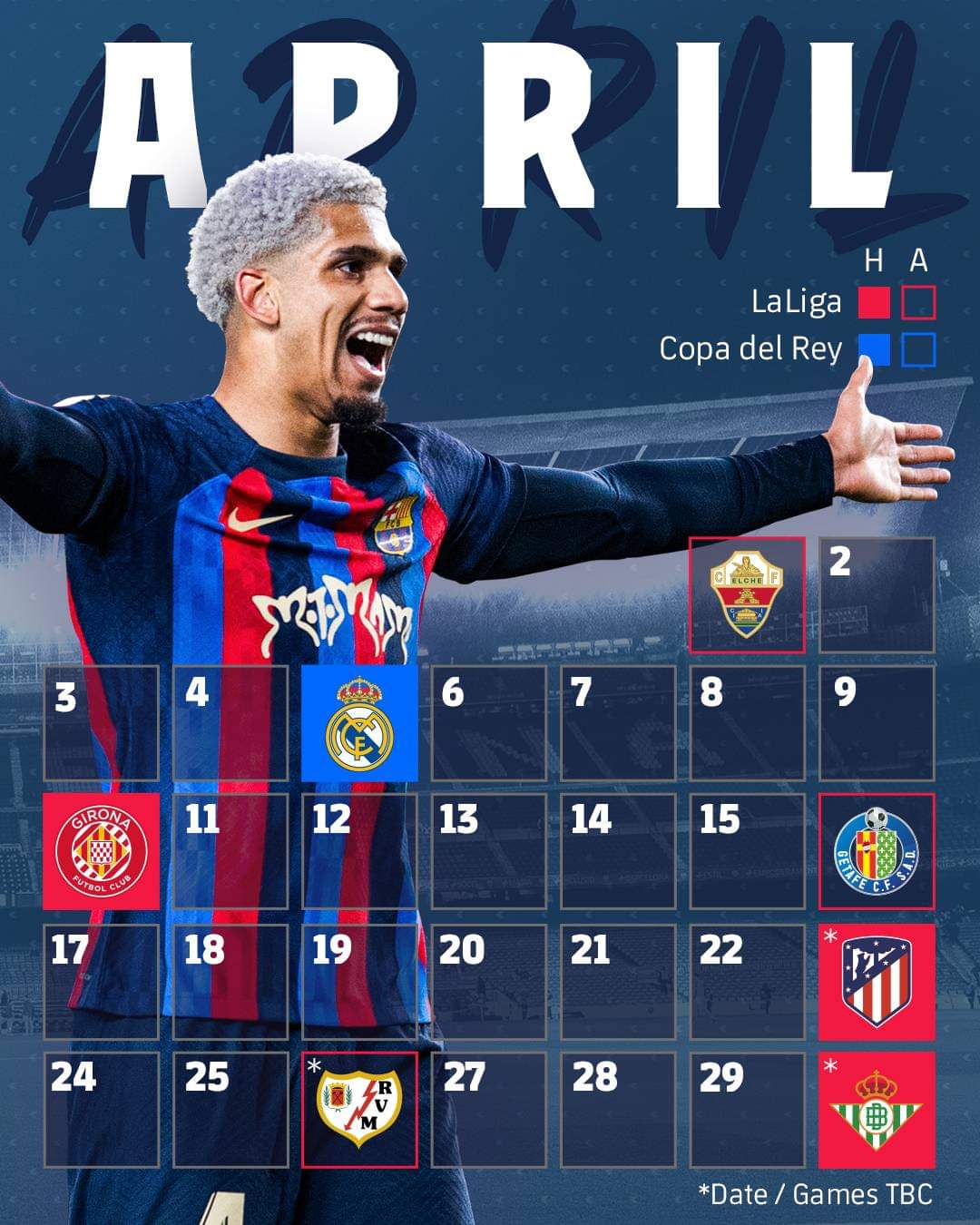 Barça Notes 🗒 on Twitter: "📌 FC Barcelona's schedule for April 🗓️ ️ 1/4 ...