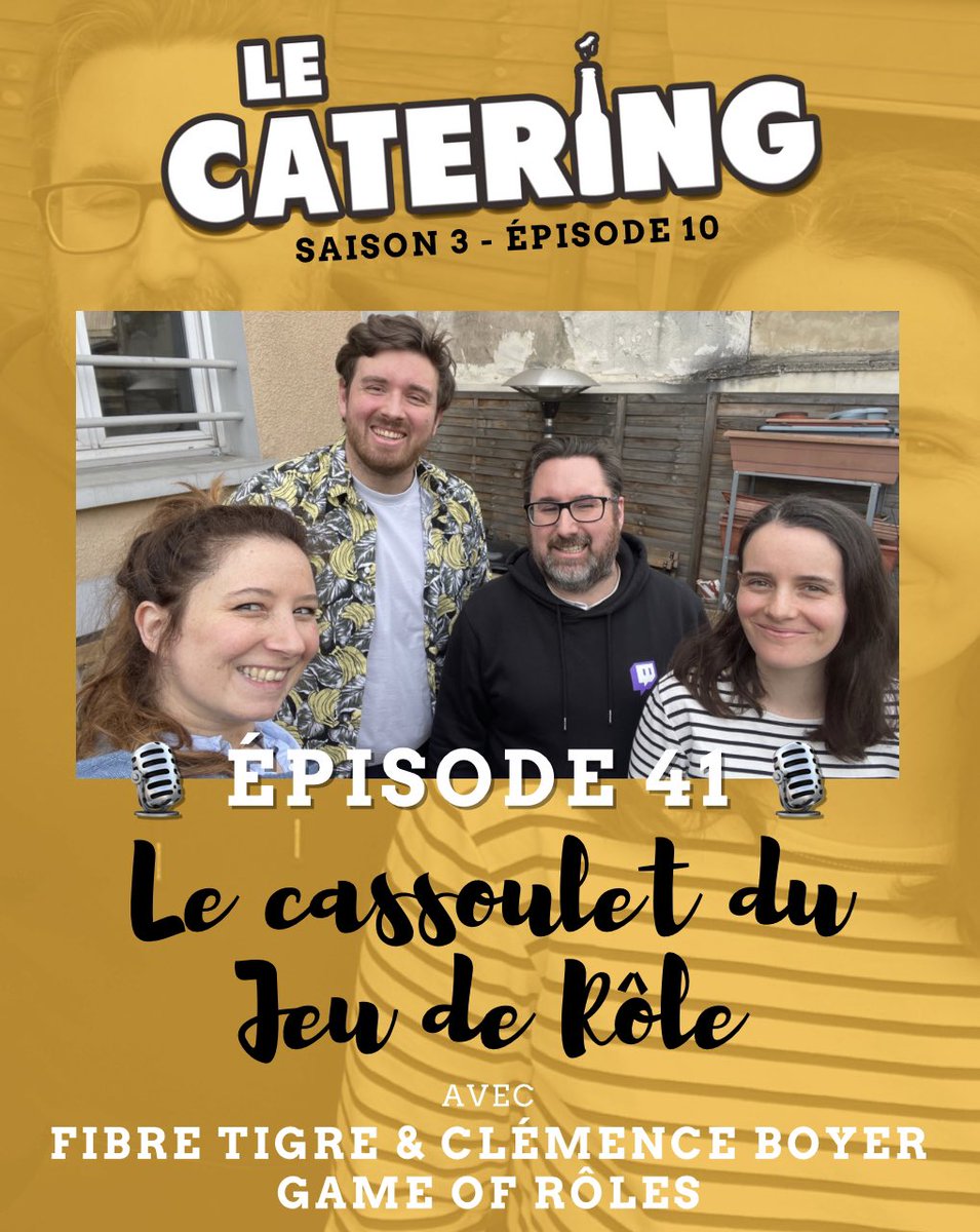CateringPodcast's tweet photo. 🎙️Le cassoulet du jeu de rôle 🎙️

Avec @FibreTigre et @ClemenceBoyer  de @Gofroles &amp; @_Elder_Craft_ 

Disponible sur toutes les plateformes. https://t.co/F1Z0A8502I