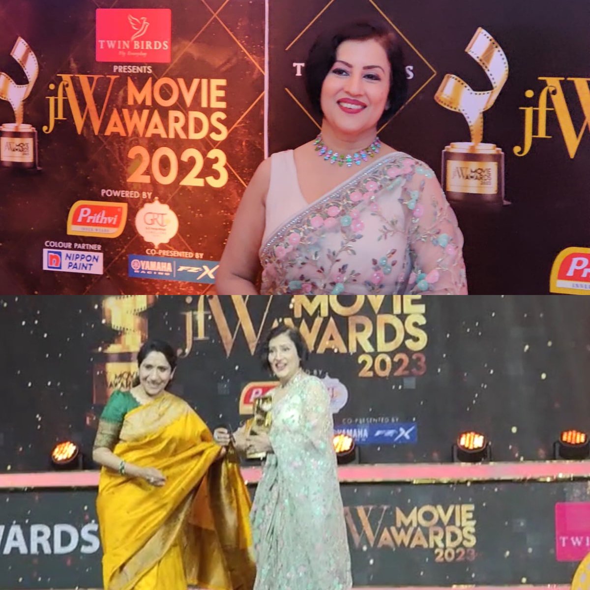 Thanks you #jfwmovieawards2023 for the best playback female singer for #mallipoo thanks to the legendary singer #sujathamohan ji.. #sujathamohan  #jfw  #jfwmovieawards2023  #women  #womenempowerment #arrahman  #gautammenon  #silambarasan  #vtk  #thinkmusic  #drisharikganesh