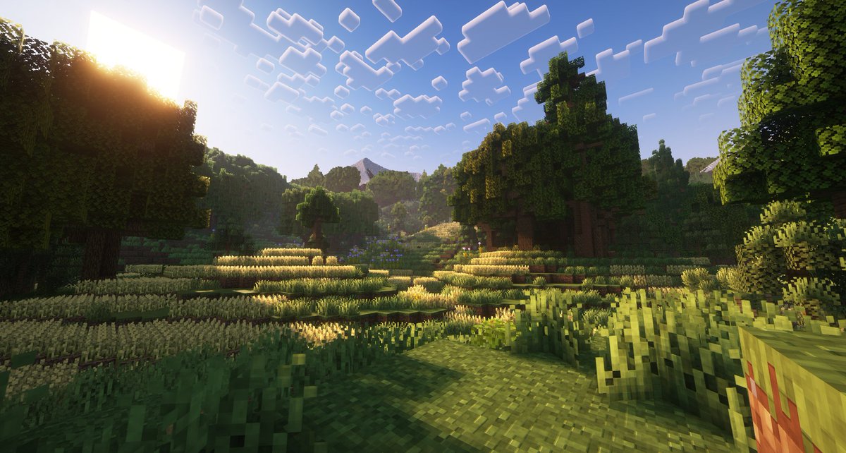 Screenshot of my Worldpainter Map with the ComplementaryReimagined Shader