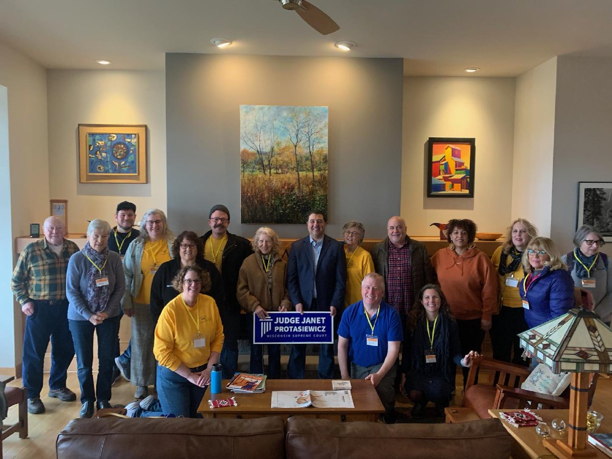 MarkPocan's tweet photo. We're getting down to the wire and doing everything we can to help @janetforjustice get elected to the Wisconsin Supreme Court.  @teamgoldwi always does their part, and I was thrilled to join them today with my friends @JoshKaulWI and @LisaSubeck https://t.co/mzGJLVcfe4