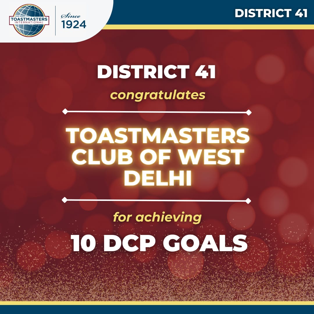 D41Toastmasters's tweet photo. "Success is not final, failure is not fatal: it is the courage to continue that count."-Winston Churchill

District 41 offers Its warmest congratulations to all the Toastmasters clubs that have achieved 10 DCP goals.

May your success inspire others to achieve this milestone! (1) https://t.co/B6v9Rc3pWA