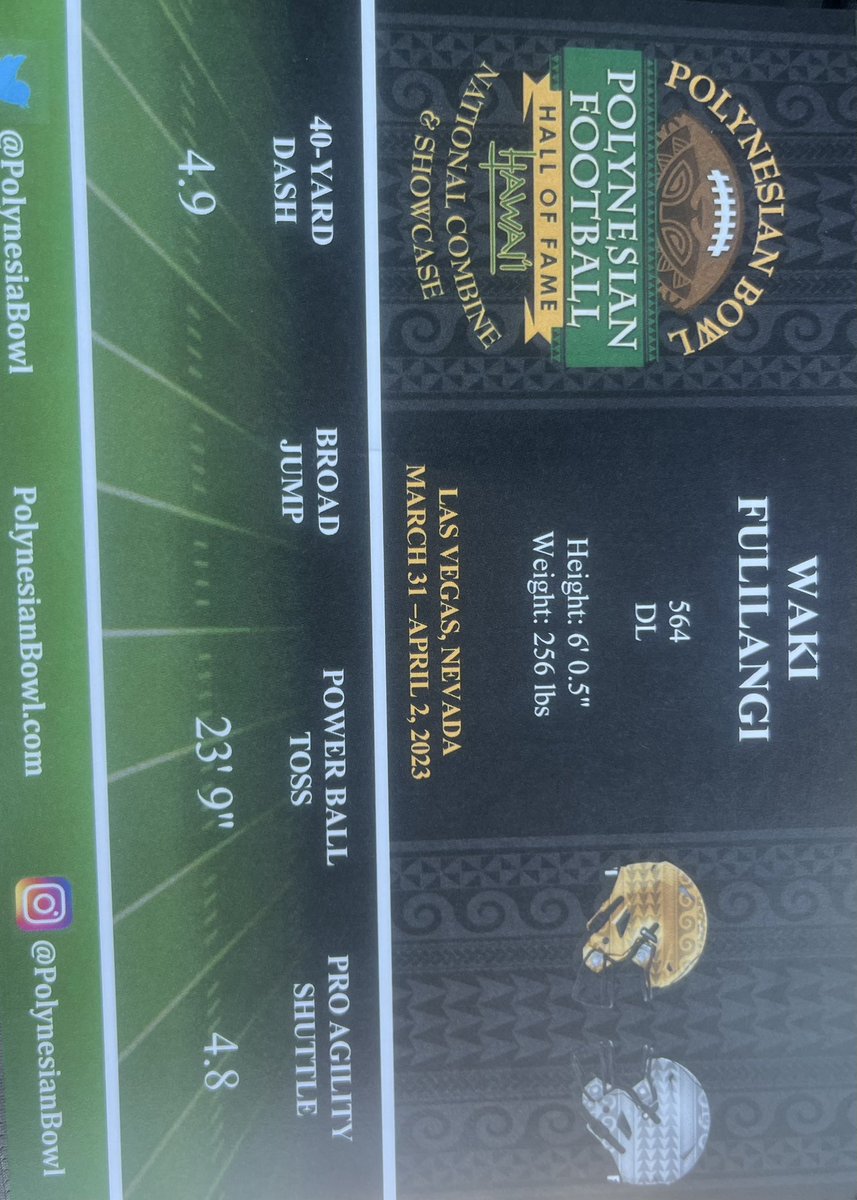 WakiFulilangi's tweet photo. Very Blessed to have gotten Top Performer at the @polynesiabowl ! Got the chance to showcase my skills and compete with great competition‼️ Big Thanks to @kanuch78 for getting me prepared💯

@coachfrankmaile @CoachKoRushISU @CoachPowell99 @CoachLapuaho https://t.co/9fjjieRdHe