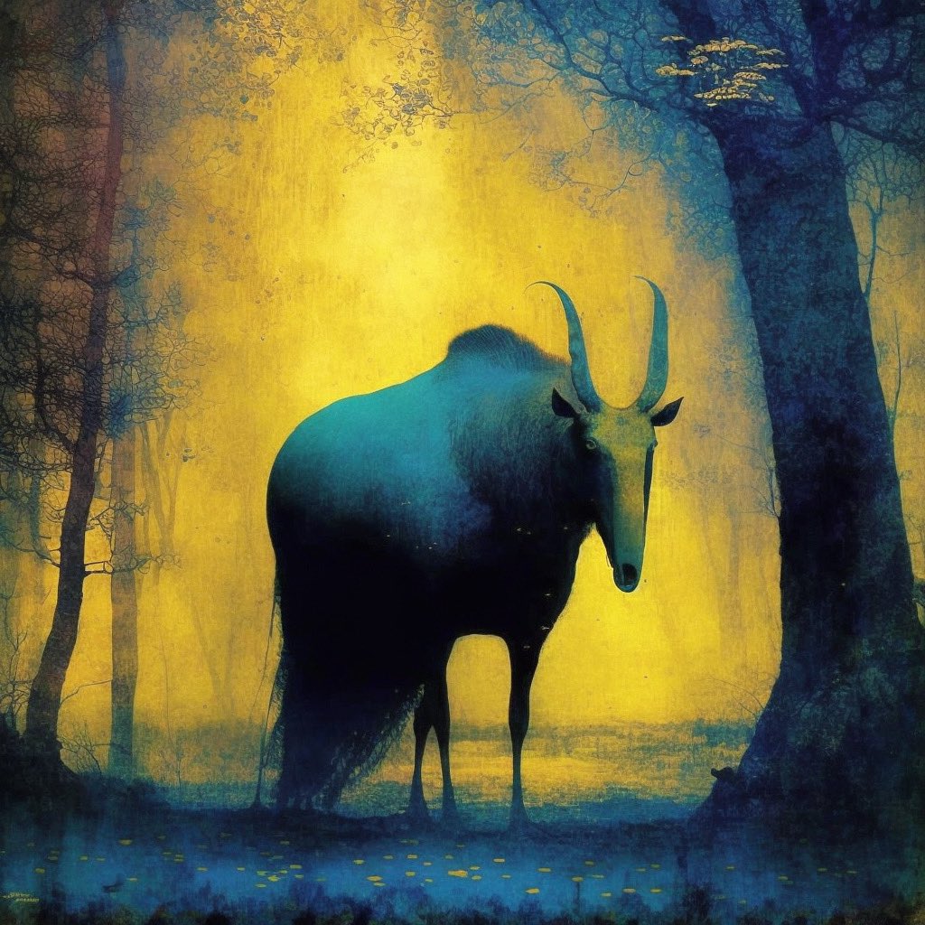 hildiebird's tweet image. Good morning! “Fifi at dawn” #aiart #synthography #forestcreatures #postphotography #midjourney
