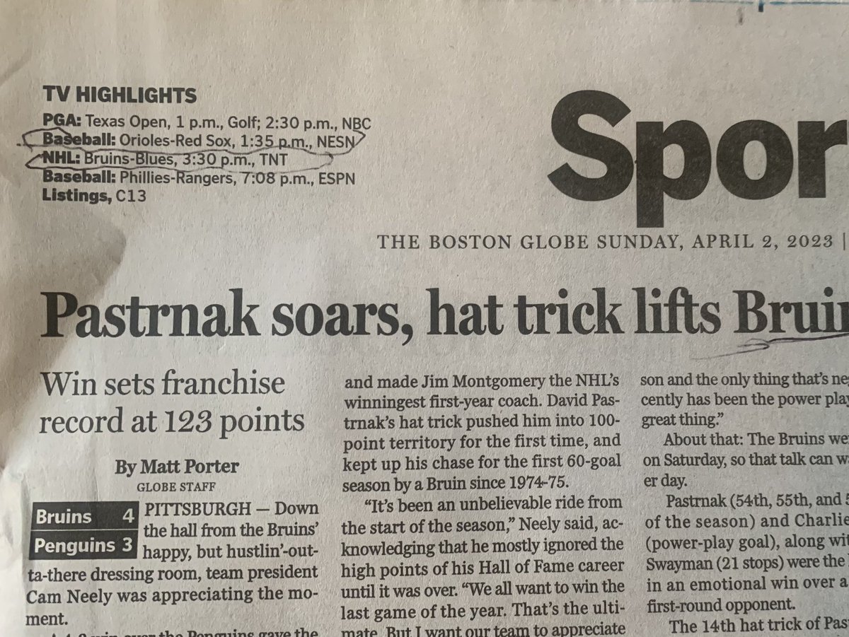 lacramb's tweet photo. I guess the #MarchMadnessWBB #NATIONALCHAMPIONSHIP on @ESPN didn’t make the ‘TV Highlights’ listing in today’s @BGlobeSports b/c the Sox game will be more exciting… https://t.co/WsDoneckD1