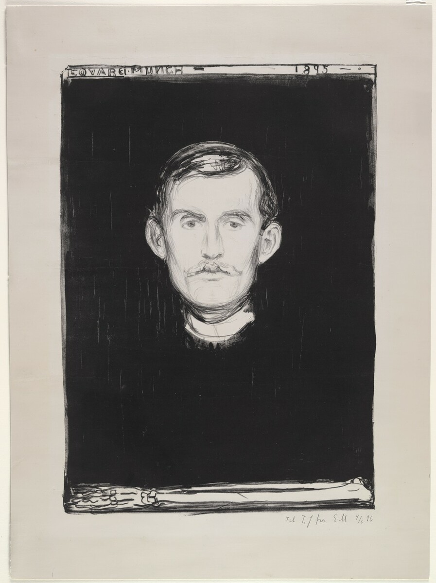 Edvard Munch, Self Portrait, 1895, signed 1896 #edvardmunch #museumofmodernart moma.org/collection/wor…