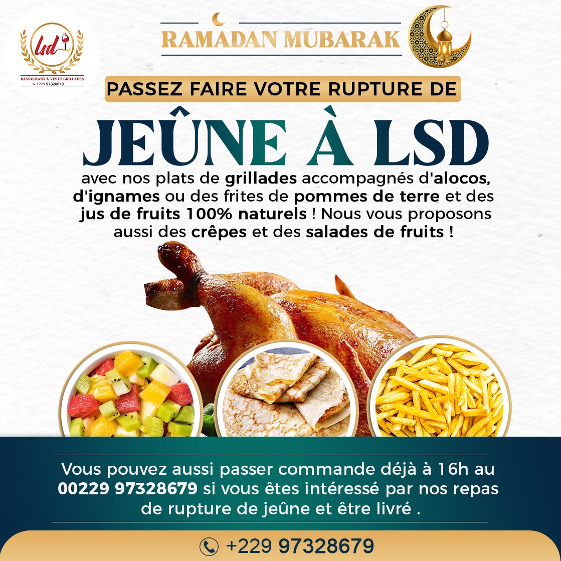 MouchkaQueen's tweet photo. Si vous êtes au #Bénin à  #Cotonou ou à #Calavi venez prendre vos repas de rupture avec nous au Restaurant #LSD 🍇🍷 ! Contactez-nous au  0022997328679 ! https://t.co/2gvIcm11M5