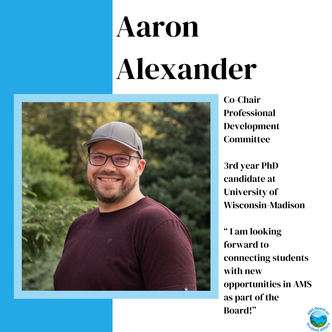 Happy Sunday! Let’s give a warm welcome to our Professional Development Committee co-chairs, Amethyst Johnson (not pictured) and Aaron Alexander! If you want to join this fabulous committee or others, make sure to email AMSStudentboard(at)gmail(dot)com 

#AMSBoSA