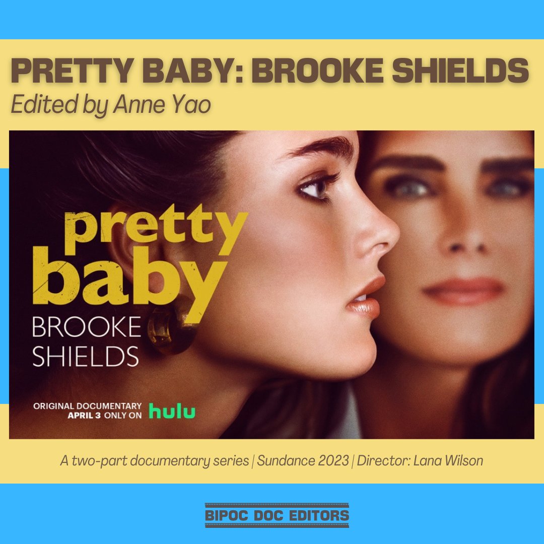 New work by BIPOC Doc Editors member Anne Yao launches on <a href="/hulu/">Hulu</a> tomorrow, April 3! 🎉 

Anne edited @lanawilson's two-part series following Brooke Shields as she transforms from a sexualized young girl to a woman discovering her power. 

Congrats to Anne and the whole team!