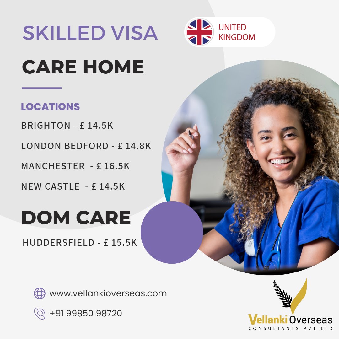 Looking for care home or domiciliary care jobs in the UK? Vellanki Overseas has multiple job openings in various locations, with 3+2 years sponsorship on a skilled VISA. Apply now and join our successful candidates working in the UK!#CareHomeJobs #carehomeukvisa #VellankiOverseas