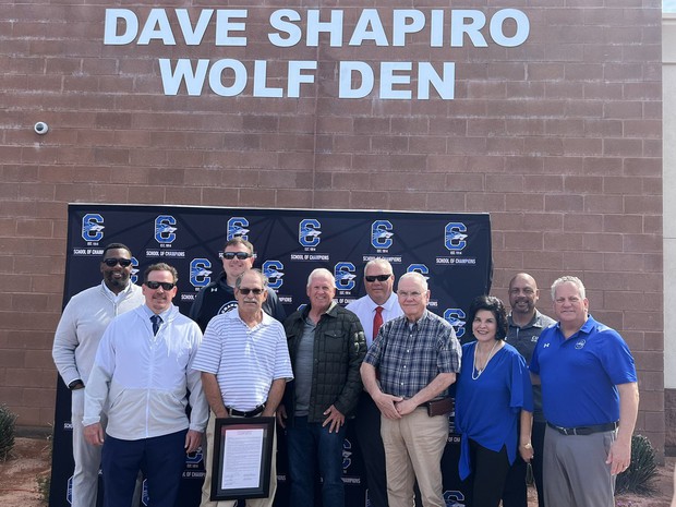 ICYMI: Chandler Unified dedicated the Wolf Den athletic facility at @CHSWolvesAZ in honor of longtime athletic director Dave Shapiro during Spring Break. Dave was honored for his service at CHS where he was known for his kindness & compassion #WeAreChandlerUnified