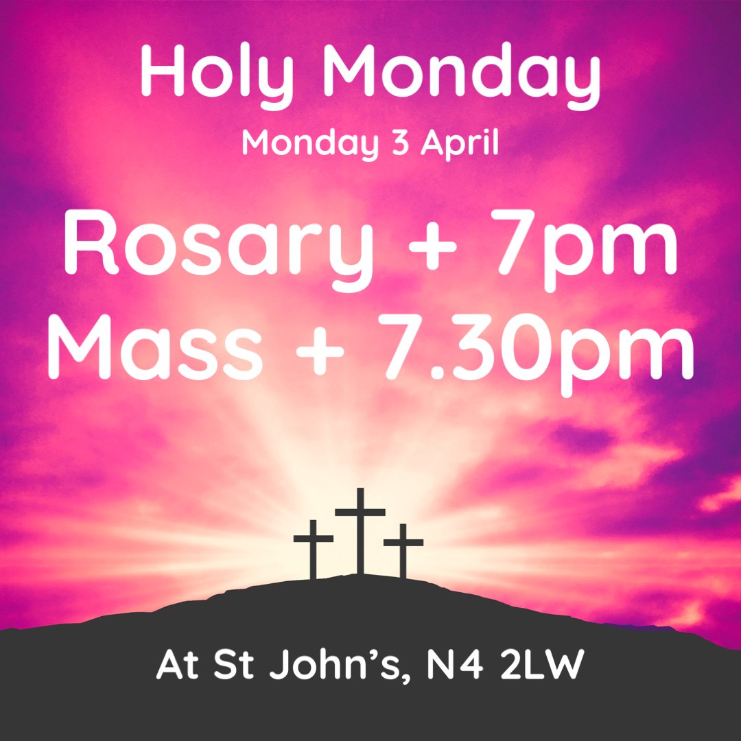stthomasfp's tweet photo. We next gather this week at St John's tomorrow evening. There is a chance to pray the rosary together at 7pm, followed by mass at 7.30pm. You can join us for either or both of these - we'd love to see you! #HolyWeek https://t.co/maeTmQApnm
