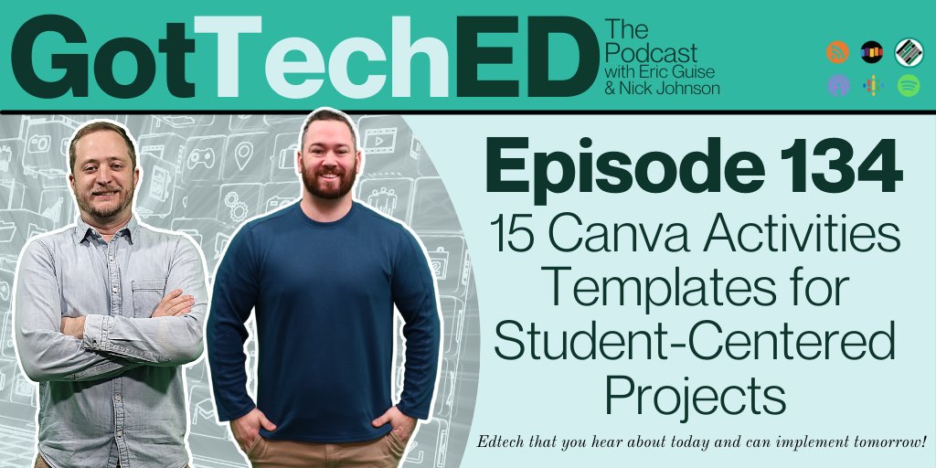 teachbetterteam's tweet image. In this episode, we’ll share 15 @Canva templates that you can use for your next student-centered classroom project.  teachbetter.com/got-teched-pod… via @mrnunesteach, @guisegotteched @nickgotteched @wegotteched #TBPodcaster #EduPodcast #GotTechEd