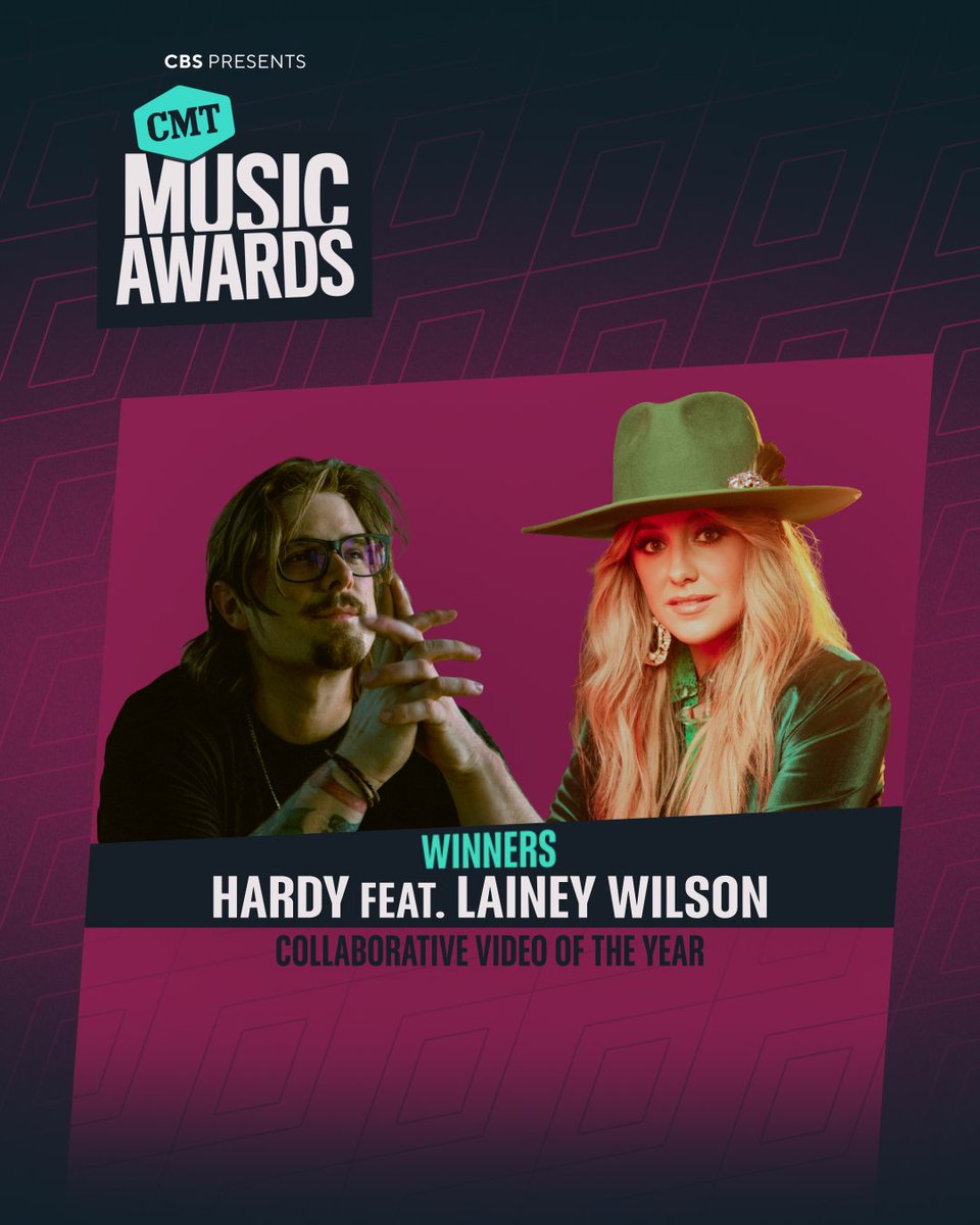 CMT's tweet photo. Congratulations to @Hardy &amp; @laineywilson!! ⭐️ https://t.co/cwCJDLj6AG