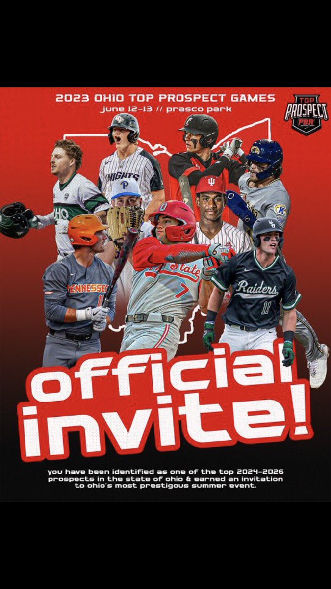Thank you <a href="/Coach_Chiero/">Jordan Chiero</a> and <a href="/PrepBaseballOH/">Prep Baseball Ohio</a> for the invite to the Top Prospect Games this summer. Looking forward to attend. <a href="/shoremenbats/">Shoremen Baseball</a> <a href="/T3_Warhawks/">T3 Warhawks</a>