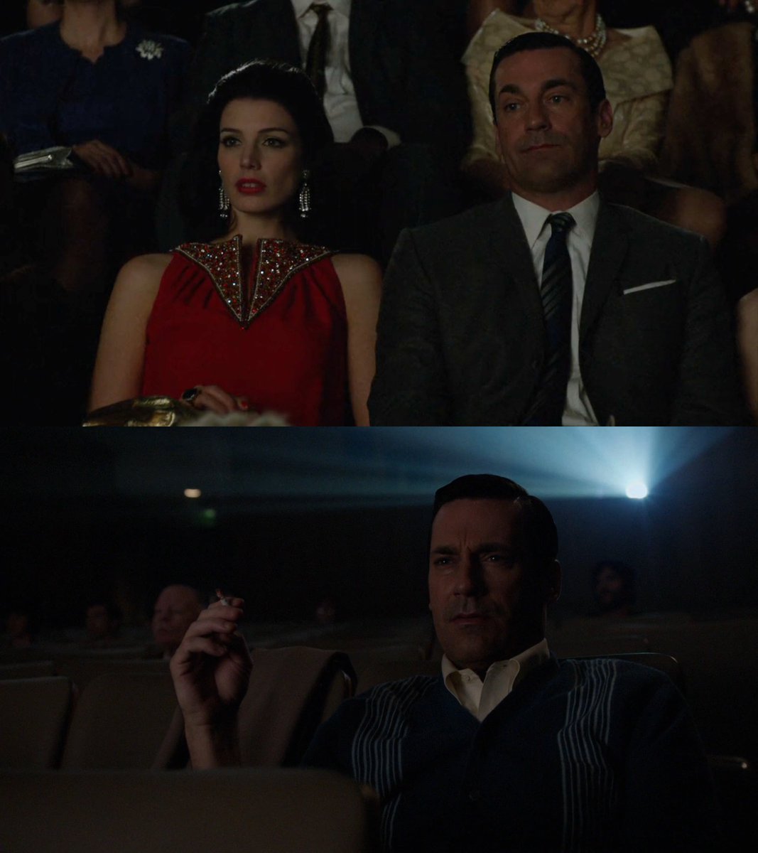 BenjaminCrew1's tweet photo. Don watching a play with his wife vs Don watching a movie alone is killing me https://t.co/ltP4fEBOII