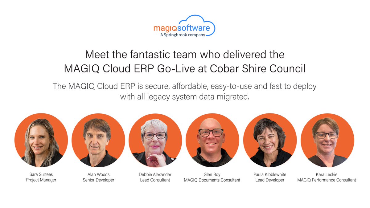MAGIQSoftware's tweet image. Meet the fantastic team from @MAGIQSoftware, who delivered the MAGIQ Cloud ERP go-live at Cobar Shire Council.
#magiqsoftware #magiqclouderp #publicsectorsoftware