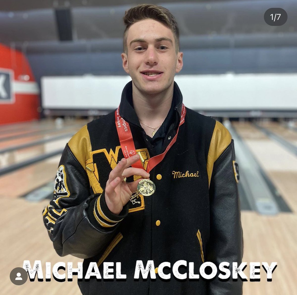 Luckie5019's tweet photo. #michaelmccloskey brought home #thegold for the first time ever from the @SONewJersey State Individual #bowling competition held at @BowleroBowl in #northbrunswick today! Had a 190 average on the day! #proudautismmom @wmhometownpride @WMAthleticDept  @WMUnifiedSports #wmso https://t.co/HAbJt8sZaf