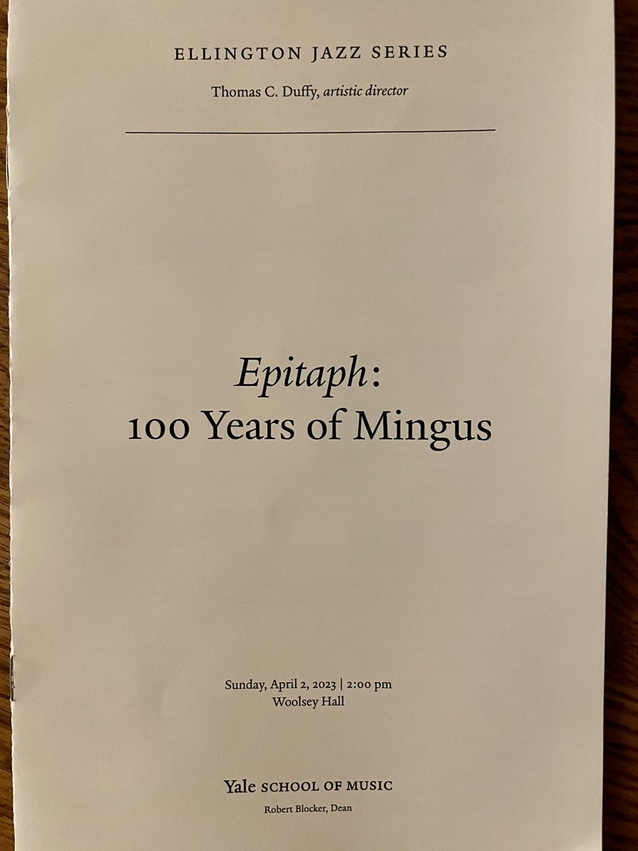 Feel fortunate to have seen Charles Mingus’s Epitaph performed in celebration of the Mingus centennial! <a href="/mingusbigband/">Mingus Big Band</a> <a href="/yalemusic/">Yale School of Music</a> #CharlesMingus