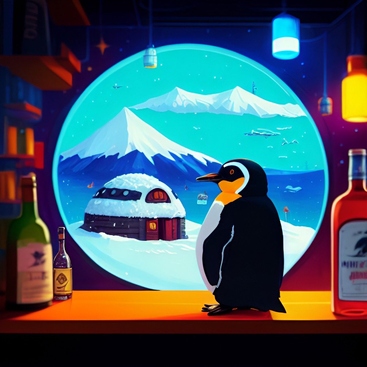 FooFoo_Rabbit's tweet photo. 🐧🥃 #SundayRumday #aiartwork https://t.co/JvJHQ3LcLA