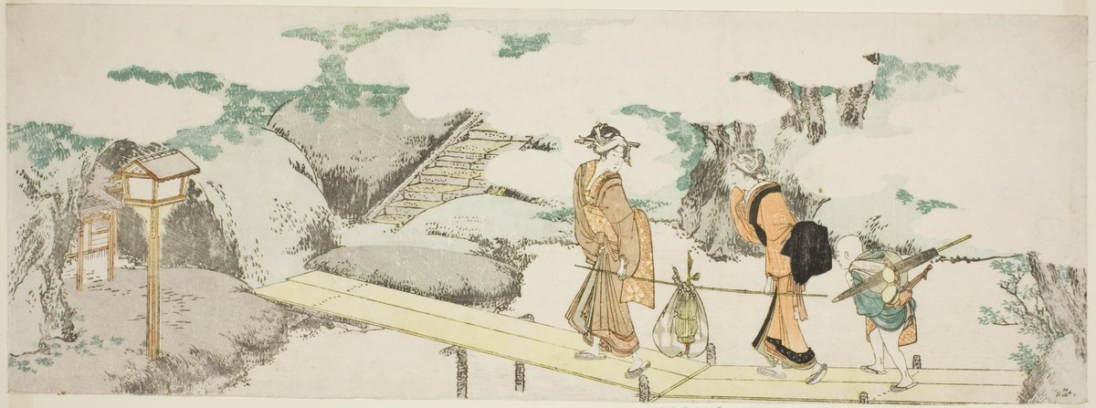 Katsushika Hokusai, On the footbridge, 1795 #artinstituteofchicago #asianart artic.edu/artworks/24551/