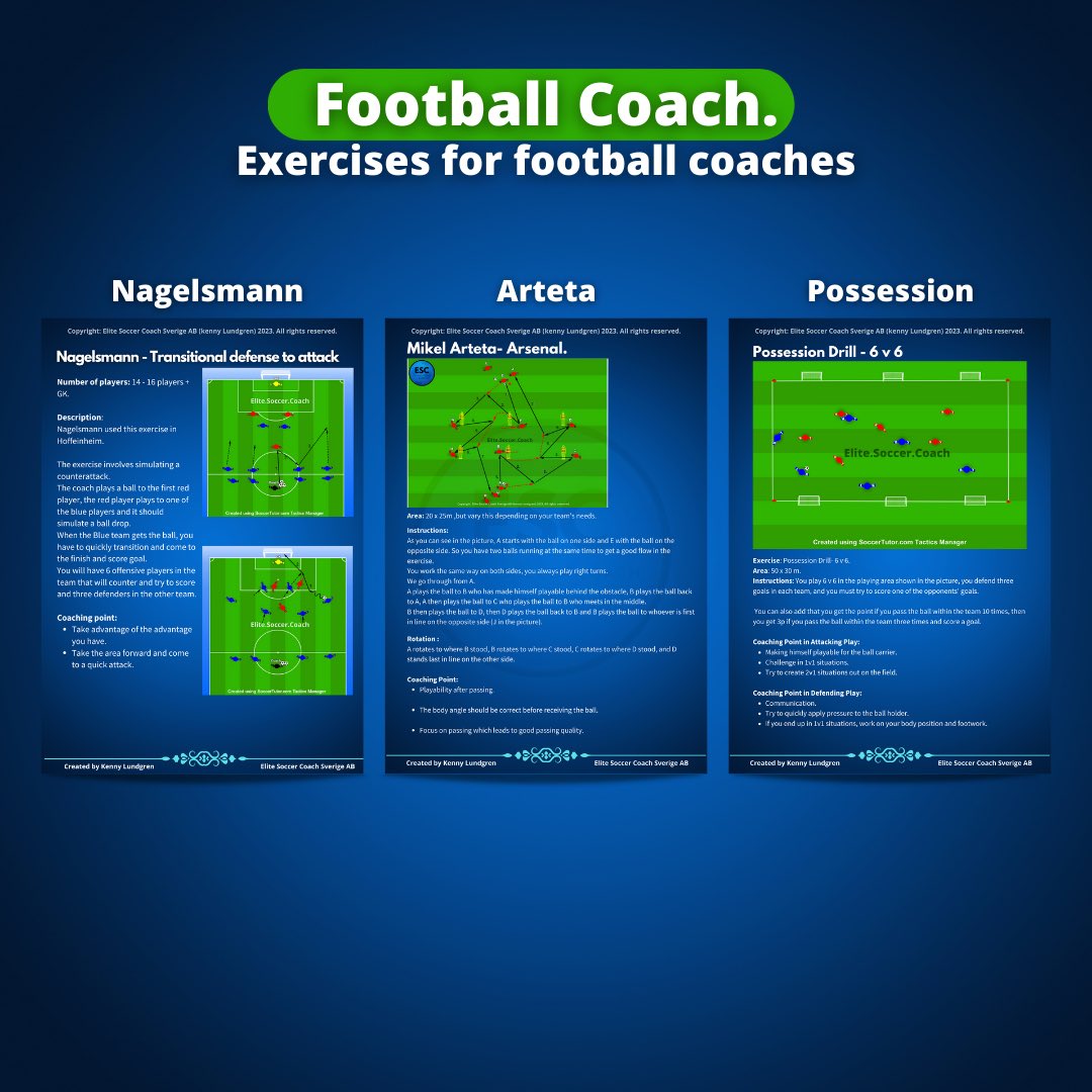 EliteCoach_'s tweet image. Are you a football coach?
And are you looking for inspiration?

Download your free eBook at the link:

payhip.com/EliteSoccerCoa…

Tags:
#soccertactics 
#footballsession 
#football
#footballcoach
#soccercoach
#footbolldrills
#Fußball
#Pepguardiola