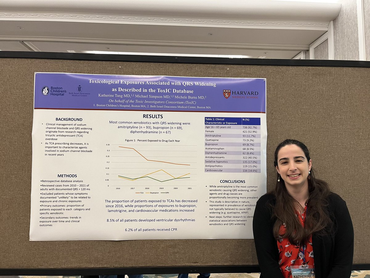 Dr. Tang presenting her work looking at agents associated with QRS widening in the ToxIC database <a href="/KateBrady94/">Kat Tang</a> <a href="/BIDMCEM/">BIDMC Emergency Med</a> #acmt2023