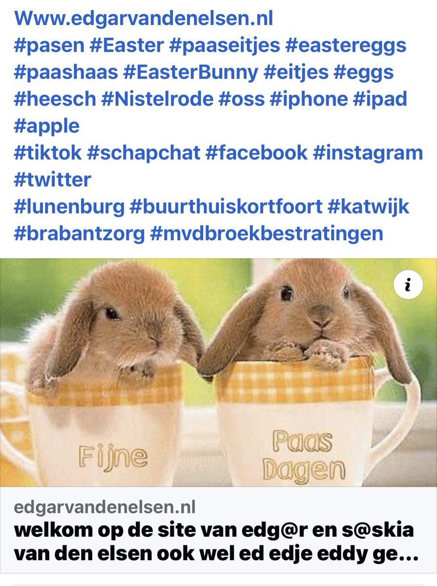 edgaroke's tweet photo. https://t.co/1jVbvsULTC #pasen #Easter #paaseitjes #eastereggs
#paashaas #EasterBunny #eitjes #eggs #heesch #Nistelrode #oss #iphone #ipad #apple
#tiktok #schapchat #facebook #instagram #twitter
#lunenburg #buurthuiskortfoort #katwijk #brabantzorg #mvdbroekbestratingen https://t.co/dzS1B1Wyj5