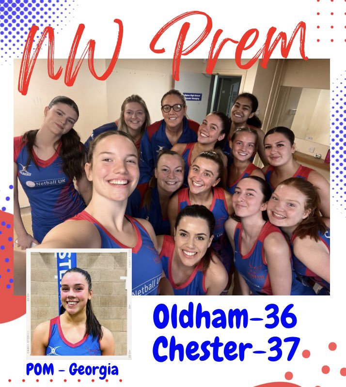 OldhamNetball's tweet photo. The final game of the season sees our amazing #NWprem squad… What a season we have had🥰💪🏼From introducing our #youngguns, to playing with ONC pride, grit and determination. (1/2)❤️💙#ONCgirls #RedAndBlueThroughAndThrough #Proud #ClubPathway #ONCfamily #Memories https://t.co/CXbTm9MeC2